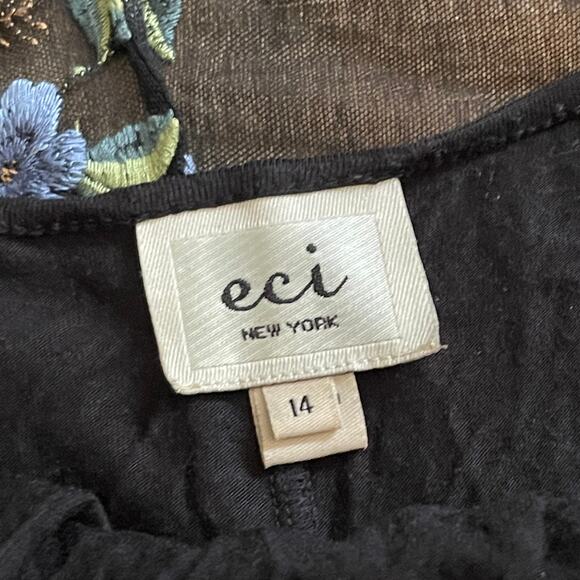 ECI New York Women's Floral Maxi Dress Two Layers Slip Dress Size 14 - Picture 4 of 11